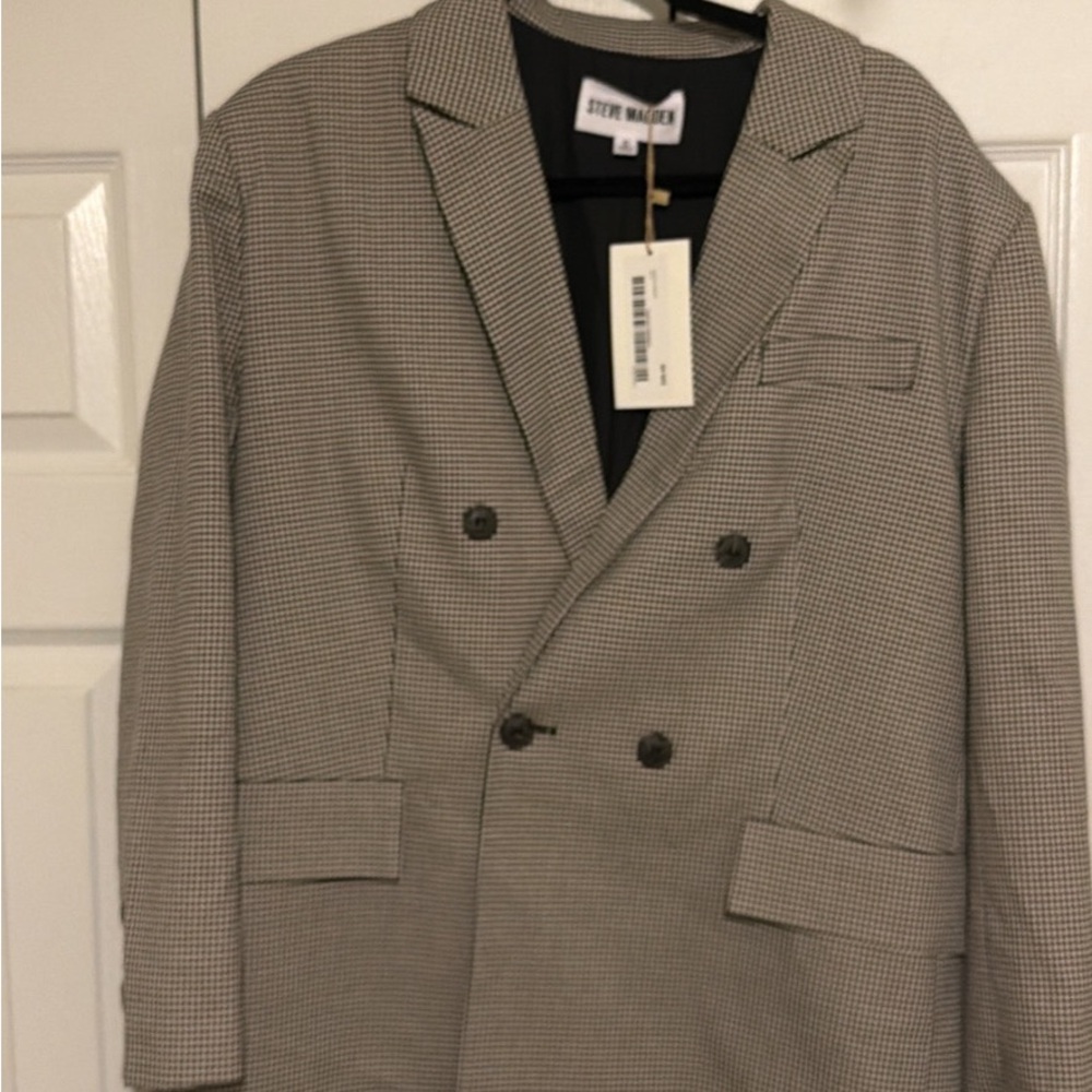 NWT Women’s Steve Madden Black and White Checkered Blazer